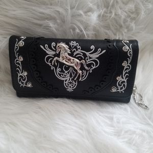 WESTERN HORSE CROSSBODY WALLET